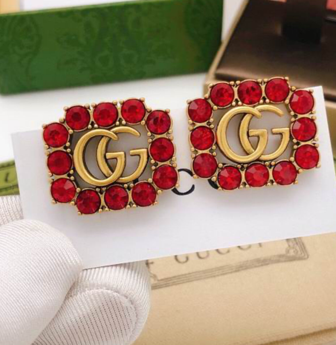 GG Red Stone Earrings