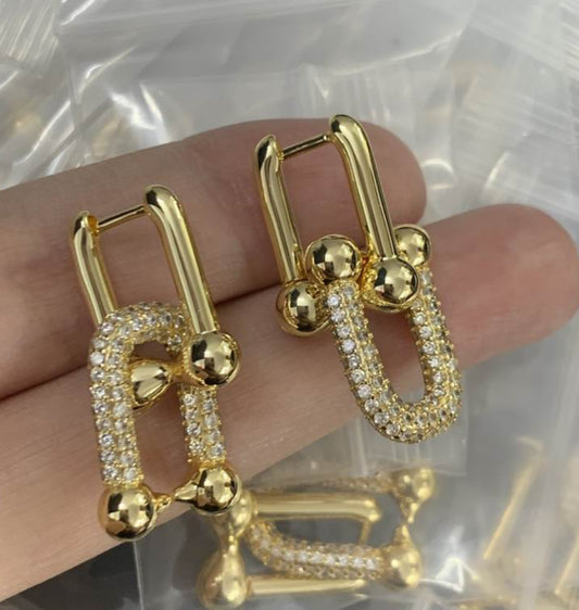 Tiff Gold/Diamond Earrings